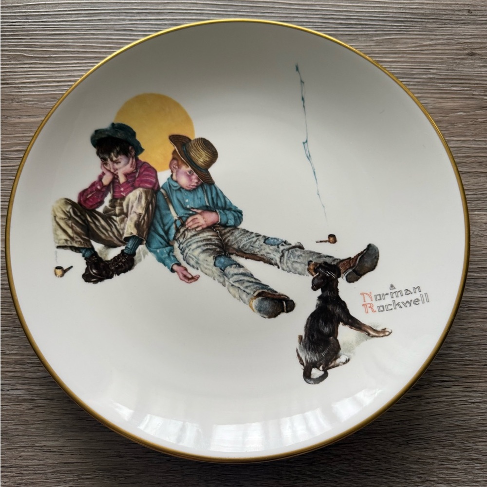 1975 Limited Edition Norman Rockwell plate titled "Fall-Disastrous Daring"